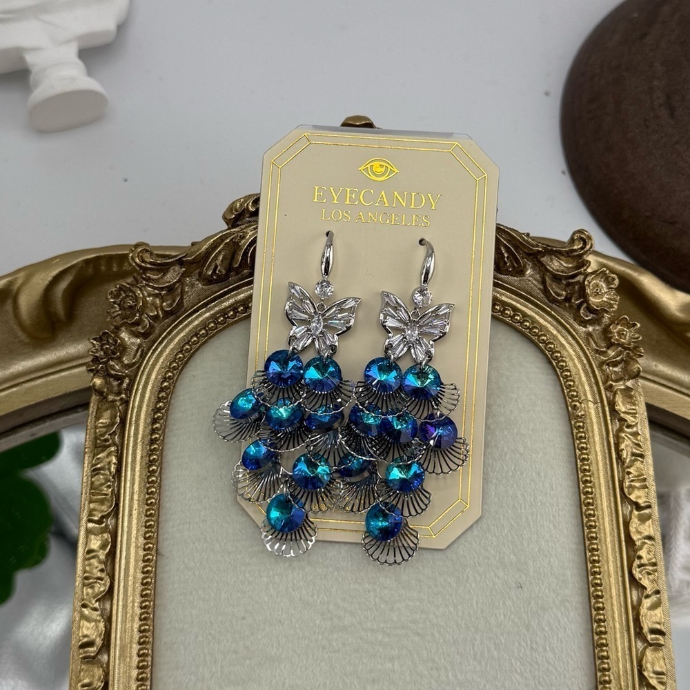 EyeCandy Los Angeles Statement Butterfly Earrings - Picture 5 of 9